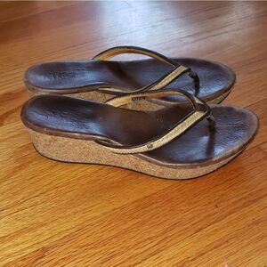 UGG Brown Leather wedges